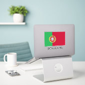 Vlag van Portugal Sticker (Laptop op bureau)