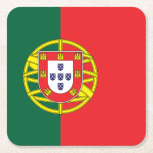 Vlag van Portugal Vierkante Kartonnen Onderzetter