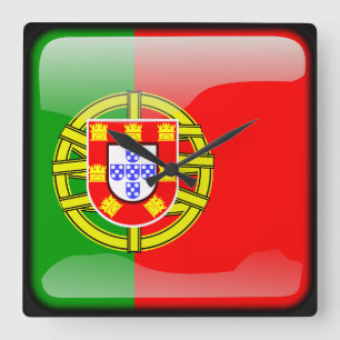 Vlag van Portugal Vierkante Klok