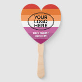 Vlag van Pride Lesbian (2018) - Aangepast Logo Handwaaier (Achterkant)