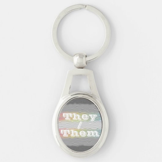  vlag van Pronoun DemifluidroPride Sleutelhanger (Voorkant)