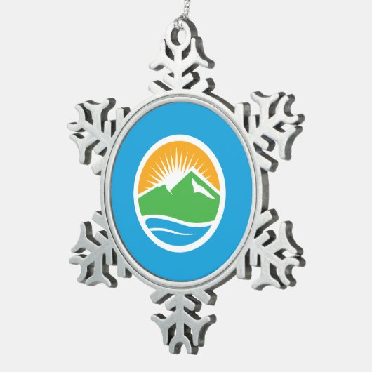 Vlag van Provo, Utah Tin Sneeuwvlok Ornament (Rechts)