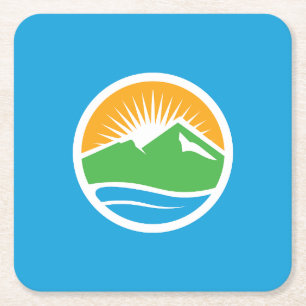 Vlag van Provo, Utah Vierkante Kartonnen Onderzetter