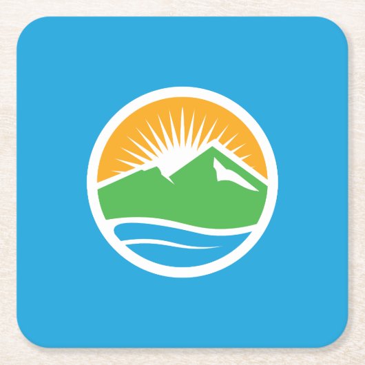 Vlag van Provo, Utah Vierkante Kartonnen Onderzetter (Voorkant)