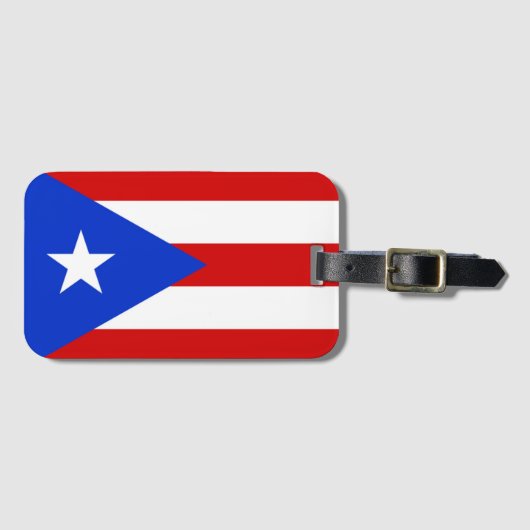 Vlag van Puerto Rico Bagagelabel (Voorkant (horizontaal))