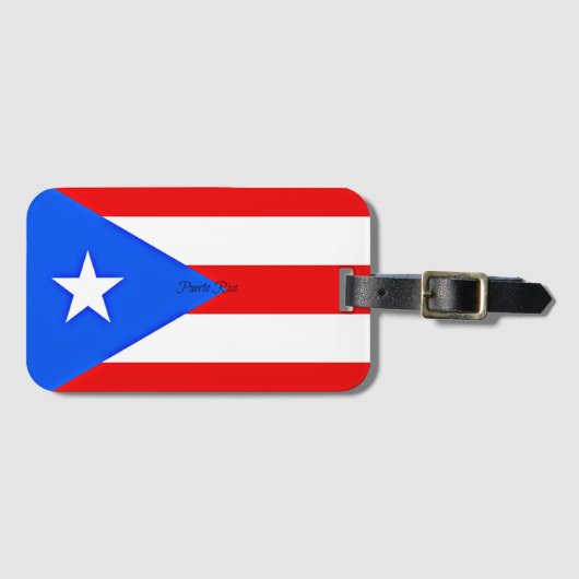 Vlag van Puerto Rico Bagagelabel (Voorkant (horizontaal))