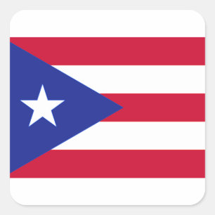 Vlag van Puerto Rico - Bandera de Puerto Rico Vierkante Sticker