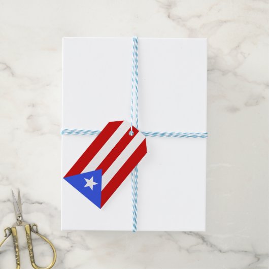 vlag van Puerto Rico Cadeaulabel (Met Touw)