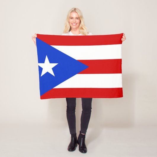 Vlag van Puerto Rico Fleece Deken (In situ)
