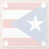 Vlag van Puerto Rico Glazen Onderzetter (Achterkant)