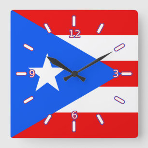 Vlag van Puerto Rico Klok (Met Cijfers)