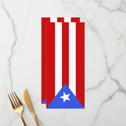 vlag van Puerto Rico Menu (Voorkant / Achterkant in situ)