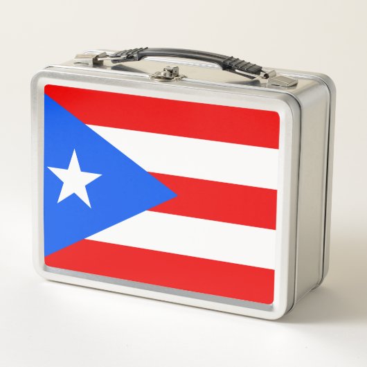 Vlag van Puerto Rico Metal Lunch Box (Voorkant)