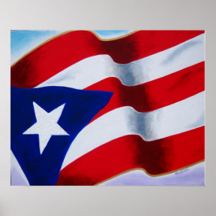 Vlag van Puerto Rico Poster