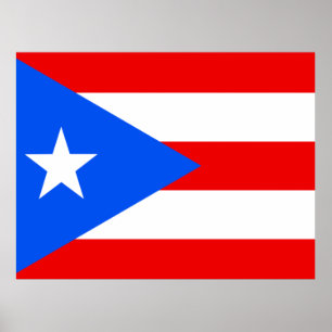 Vlag van Puerto Rico Poster