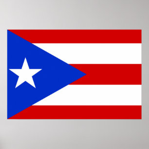 Vlag van Puerto Rico Poster