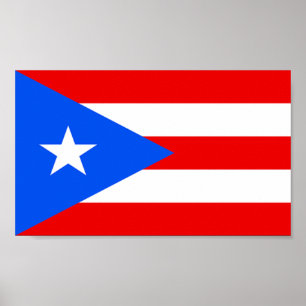 Vlag van Puerto Rico Poster