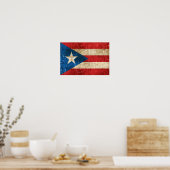  vlag van Puerto Rico Poster (Keuken)