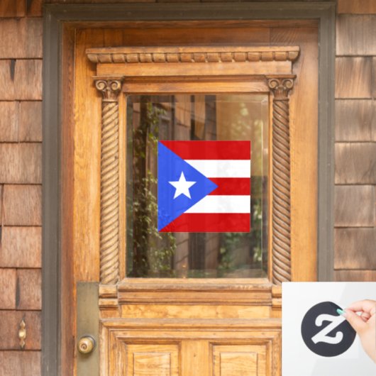 vlag van Puerto Rico Raamsticker (Huis Deur)