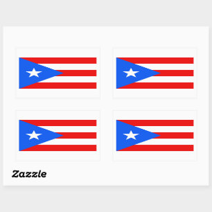 Vlag van Puerto Rico Rechthoekige Sticker