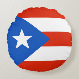 Vlag van Puerto Rico Rond Kussen