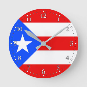 Vlag van Puerto Rico Ronde Klok