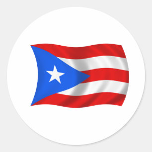 Vlag van Puerto Rico Ronde Sticker
