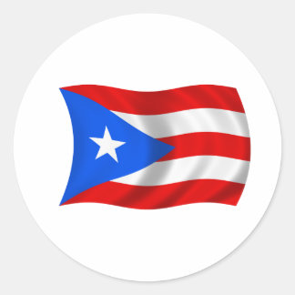 Vlag van Puerto Rico Ronde Sticker