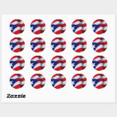 Vlag van Puerto Rico Ronde Sticker (Vel)