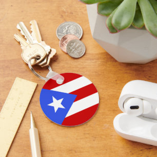 vlag van Puerto Rico Sleutelhanger