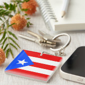 Vlag van Puerto Rico Sleutelhanger (Voorkant Rechts)