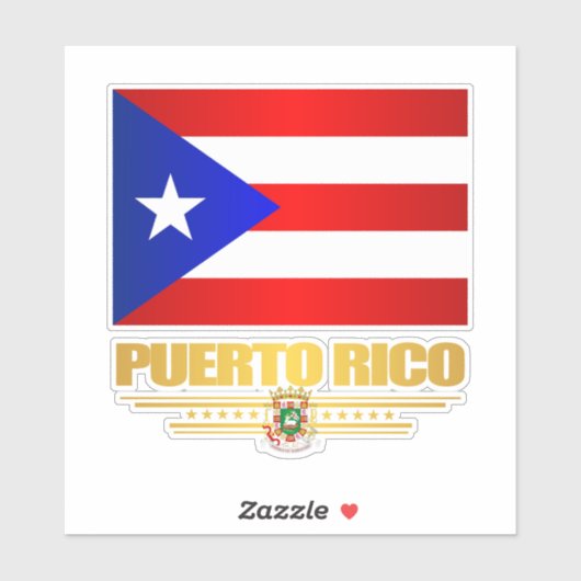 Vlag van Puerto Rico. Sticker (Vel)