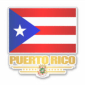 Vlag van Puerto Rico. Sticker (Voorkant)