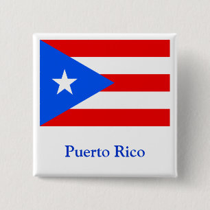 Vlag van Puerto Rico Vierkante Button 5,1 Cm