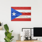 Vlag van Puerto Rico Weathered Poster (Thuiskantoor)