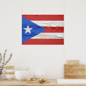 Vlag van Puerto Rico Weathered Poster (Keuken)