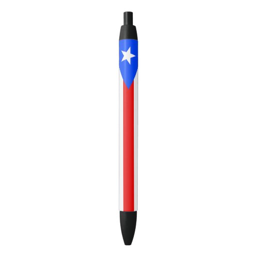 Vlag van Puerto Rico Zwarte Inkt Pen (Voorkant Verticaal)