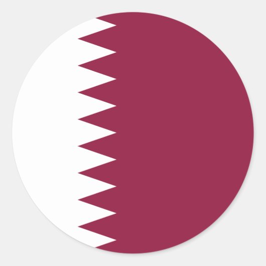 Vlag van Qatar Ronde Sticker (Voorkant)