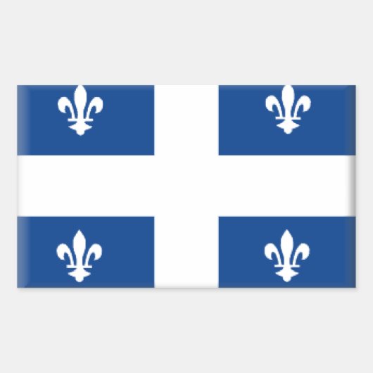 Vlag van Quebec (Canada) Rechthoekige Sticker (Voorkant)
