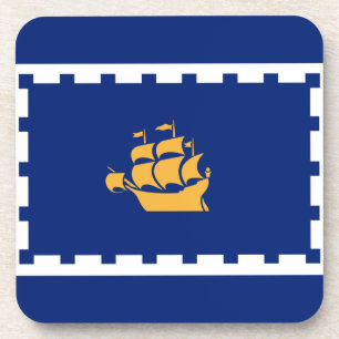 Vlag van Quebec City Beverage Coaster Bier Onderzetter