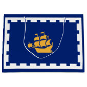 Vlag van Quebec City Large Gift Bag Groot Cadeauzakje (Voorkant)