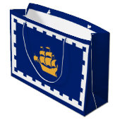 Vlag van Quebec City Large Gift Bag Groot Cadeauzakje (Achterkant Gekanteld)