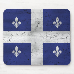 Vlag van Quebec grunge stijl geërodeerd Muismat
