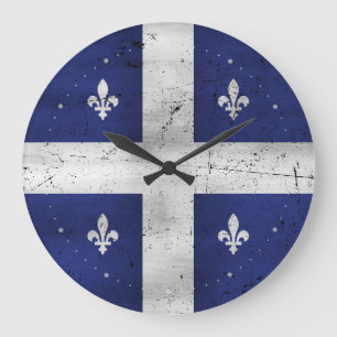 Vlag van Quebec in uitgestrekte grijze stijl Grote Klok