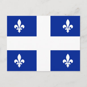 Vlag van Quebec PQ Qc met fleur de lys Briefkaart