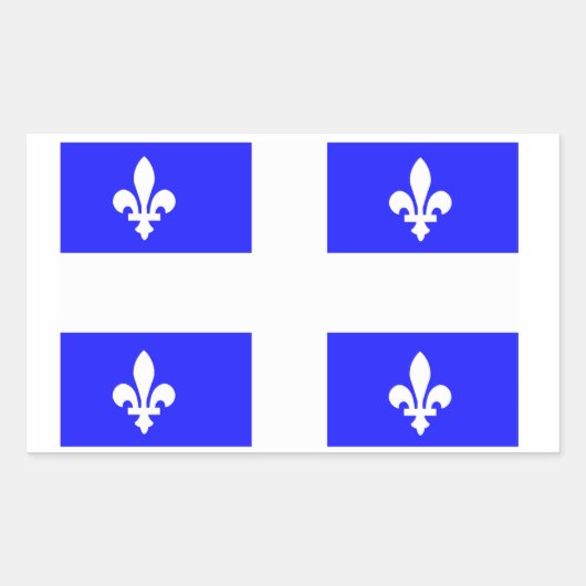 Vlag van Quebec Rechthoekige Sticker (Voorkant)
