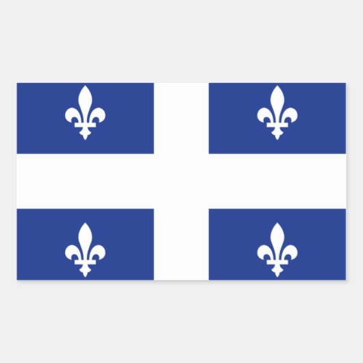 Vlag van "Quebec" Rechthoekige Sticker (Voorkant)