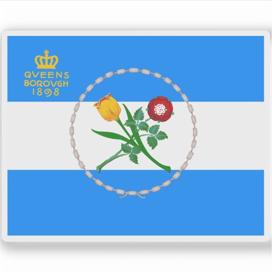 Vlag van Queens, New York Sticker (Voorkant)