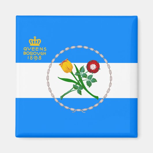 Vlag van Queens, NY Magneet (Voorkant)