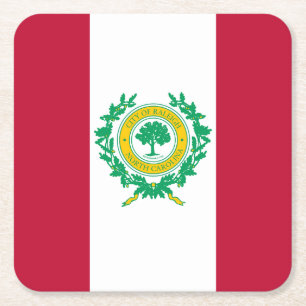 Vlag van Raleigh, noordpoolkust van Carolina Vierkante Kartonnen Onderzetter